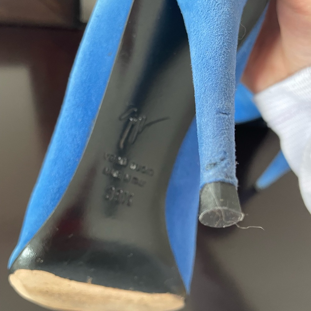 Giuseppe Zanotti Blue and Gold Heels - Picture 4 of 5